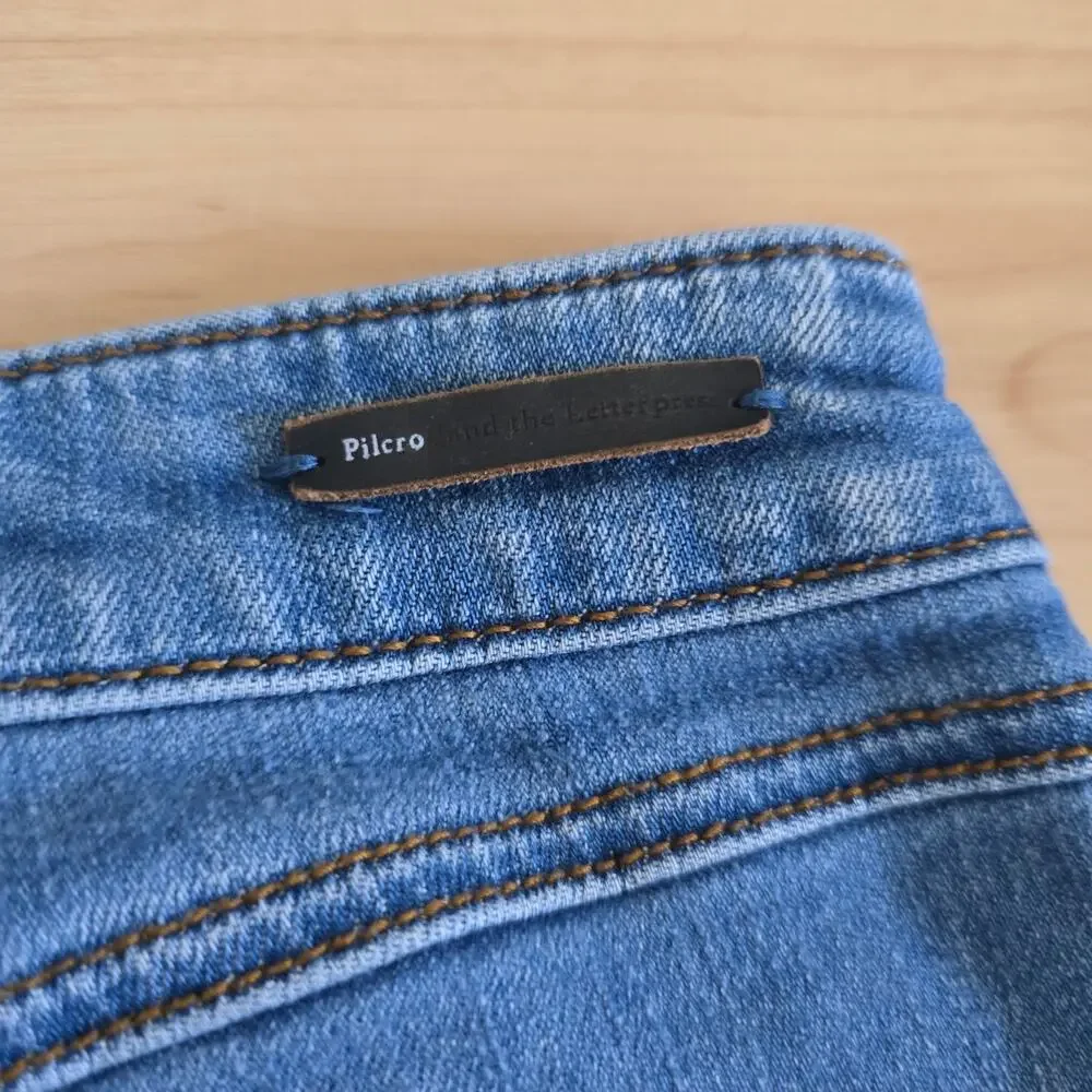 Anthropologie Pilcro Slim Boyfriend Jeans Size 28 Ankle Mid-Rise Patch Pocket - Picture 7 of 12